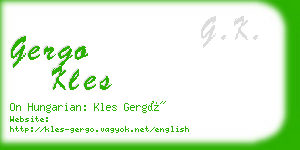 gergo kles business card